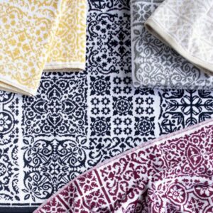 TOALHA ROSTO GUIMARAES 48/80 COR CINZA C/BRANCO